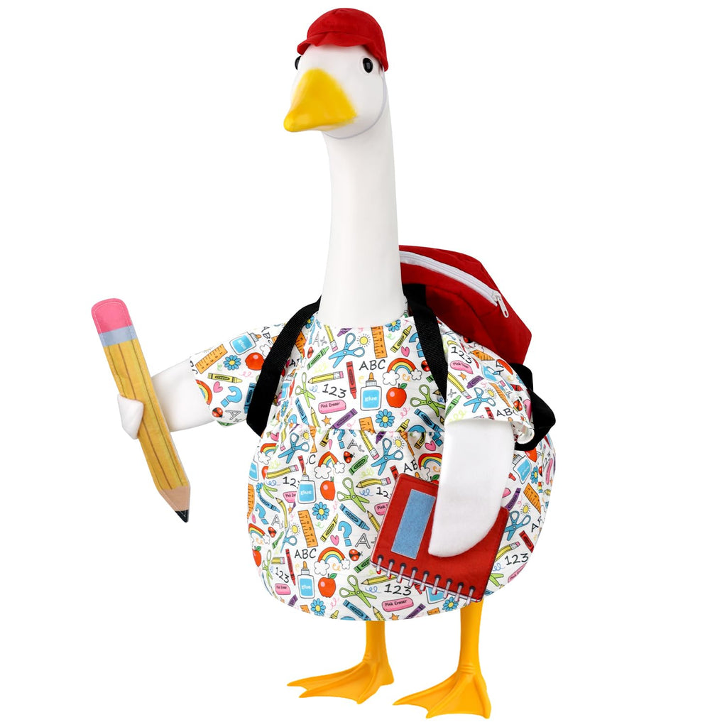 Back to School Porch Goose Outfits Goose Costume for School Outdoor Decor
