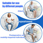 Toilet Seat Riser for Seniors, FSA HSA Eligible Raised Toilet Seat with Handles, 8-Level Height & 3-Level Width Adjustment, Fits Most Body Sizes and Toilets, for Pregnant & Disabled
