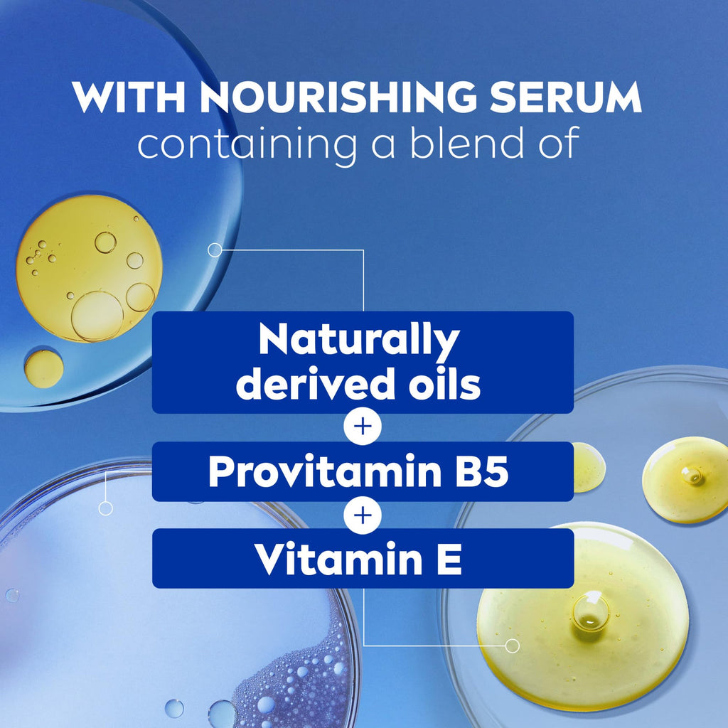 NIVEA Nourishing Care Body Wash with Nourishing Serum, Moisturizing Body Wash for Women, Enriched with Provitamin B5 and Vitamin E, 20 Fl Oz Bottle, Pack of 3