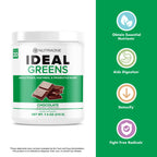 NutraOne Ideal Greens Antioxidant and Nutrient-Rich Superfood Greens Powder Supplement Berry- 30 Servings