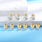 MDFUN Screw Back Stud Earrings for Women Men, 5 Pairs 3-7MM