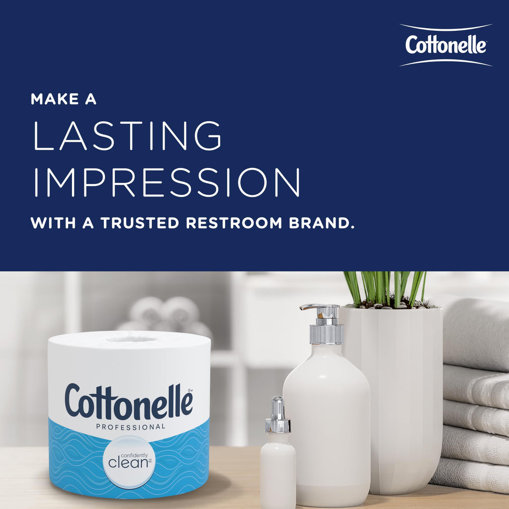 Cottonelle® Professional CleanCare Standard Roll Bulk Toilet Paper (58696), 2-Ply, White, Individually Wrapped (400 Sheets/Roll, 40 Rolls/Case, 16,000 Sheets/Case)