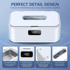 Ultrasonic Jewelry Cleaner, 50Khz Jewelry Cleaner Ultrasonic Machine for Jewelry, Eyeglasses, Rings, Watch Strap, Dentures, 24oz - 304 Stainless Steel Tank, Digital Timer