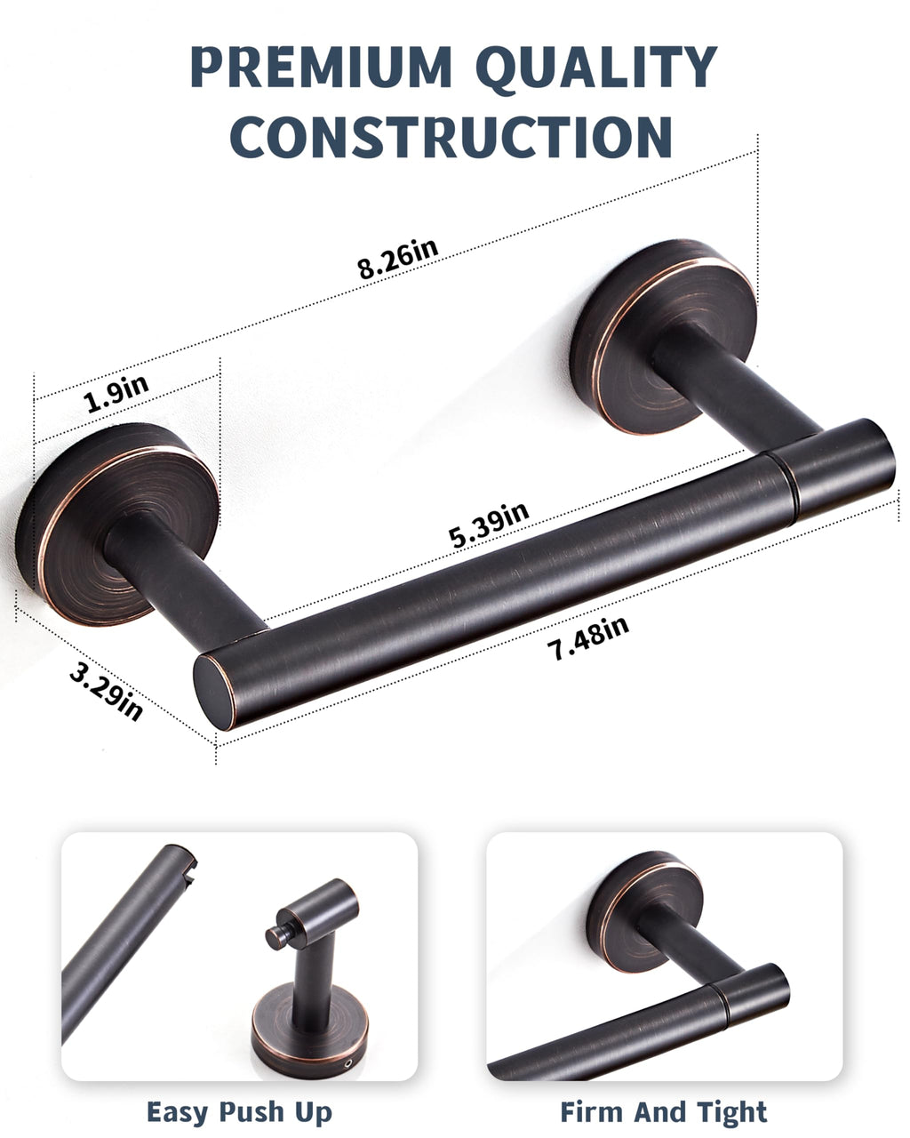 RARXTR Bronze Toilet Paper Holder SUS304 Stainless Steel Double Post Pivoting Toilet Paper Roll Holder Wall Mounted Toilet Tissue Holder for Commercial Bathroom RV Oil Rubbed Bronze