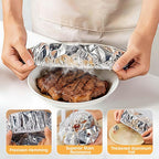 Reusable Aluminum Foil Food Covers, 2026 New Thickened Heat-Resistant Material with Continuous Warmth, Fresh Keeping Food Cover for Home Kitchen Meals Vegetables Fruits Leftovers (B-100Pcs)