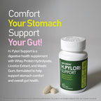 NATURION H. Pylori Support - Digestive Health Supplement with G-FOS Blend, Whey Protein, Licorice, Mastic Gum, Vitamin U, and Vitamin B2 - Stomach Comfort & Gut Balance - 60 Tablets, 30 Day Supply