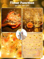 3 PK 78FT 240LED Fairy Lights Battery Operated with Timer Remote Warm White