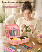 Aeelike Crochet Kit for Beginners- Ideal DIY Craft Gift for Women, Pink