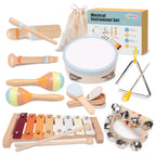 YHHYTOY Montessori Toys Wooden Baby Musical Instruments Set for Toddlers