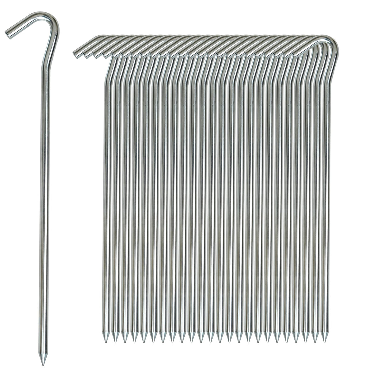 AAGUT Metal Tent Stakes Heavy Duty 9 Inch, Anti-Rust Yard Pegs for Camping