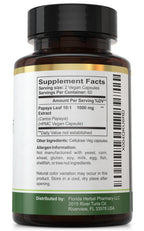 Florida Herbal Pharmacy, Papaya Leaf Extract Capsules 10:1 (120 Capsules) 500 mg per Capsule, 1000 mg Serving (Pack of 1)