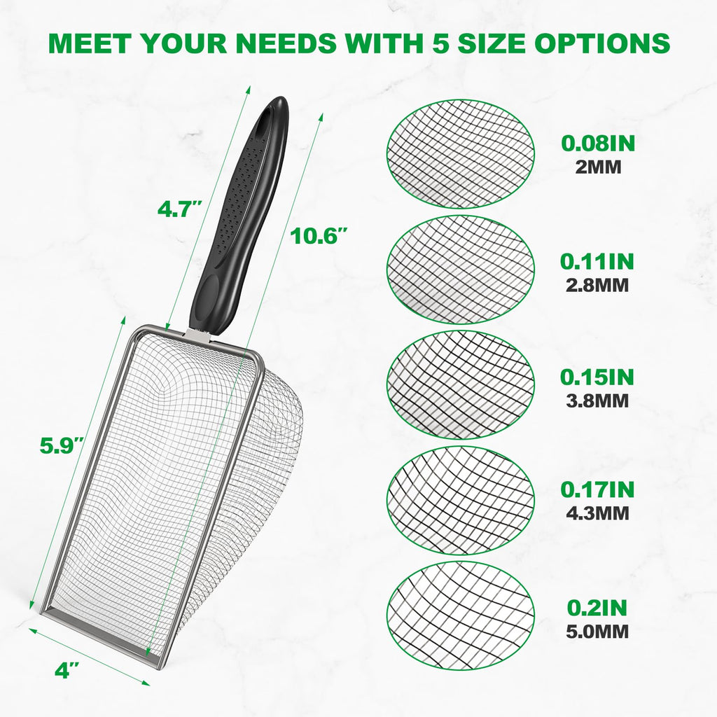 5pcs Soil Sifter Set for Gardening, Handheld Heavy-Duty Compost Shovel