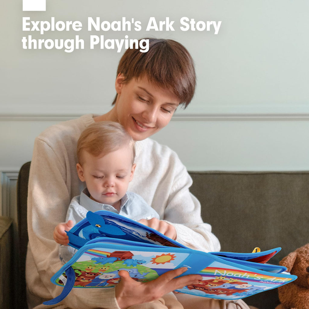 hahaland Noah's Ark Toy Busy Book for Toddlers 1-3 - Baptism Gifts for Boys Girls - Montessori Toys for 1 Year Old, Sensory Early Learning Educational One Year Old Boy Birthday Christmas Toddler Gifts