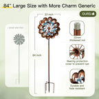 Wind Spinners for Yard and Garden Large, 84 Inch Wind Spinners Outdoor Metal, Wind Sculptures & Spinners Birthday Gifts for Family or Friends(Classical Flower)