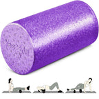 Yes4All High-Density Foam Roller for Back Relief, Yoga, Exercise, Muscle Deep Tissue Massage 12-18-24-36- Purple - 12 Inches