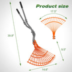 Walensee Leaf Grabber Rake, Long Handle Yard Debris Collector for Lawn