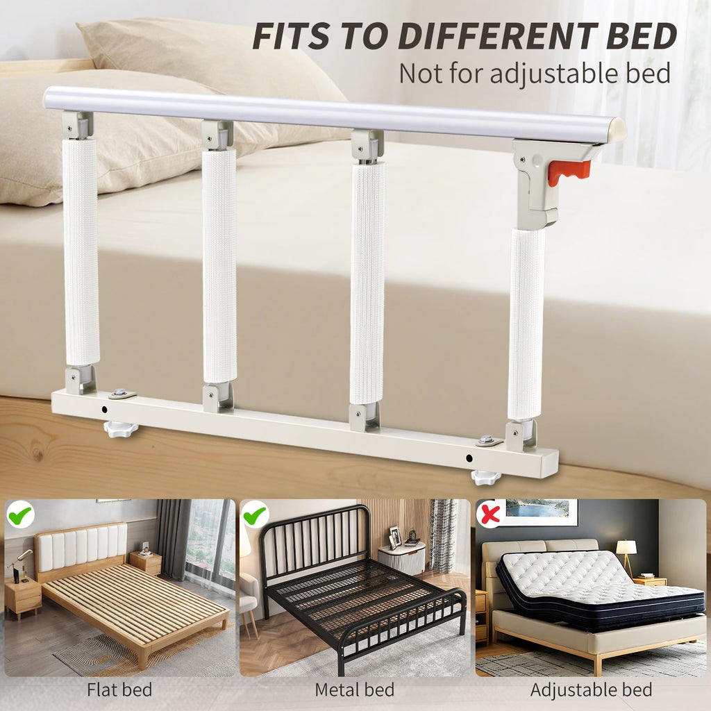 FAYITING Bed Rails for Elderly Adults Safety, Folding Bed Assist Rails for Seniors, Bed Handle Bedside Assist Guard Rails for Adults, Fall Prevention Safety with Collapsible Bedrails, 37x20