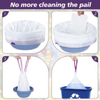 Commode Liners with Absorbent Pads, 60 Commode Liners and 60 Commode Pads, Potty Bags for Portable Toilet Potty Chair Liners for Portable Toilet, Adult Commode Chair and Bedpan