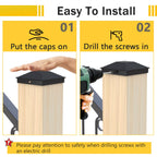 Goovilla 4x4 Post Caps Black(Actual 3.5" x 3.5"), 24 Pack Fence Post Caps with 48 Screws and Easy Installation, Sturdy Waterproof Plastic Deck Post Caps with Frosted Finishing Touch, Protect Wood Post