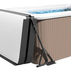 Utheer Hydraulic Hot Tub Cover Lift, Powder-Coated Carbon Steel Spa Cover Lifter with 6 Hooks, Adjustable 31.5-41.3H x 57-92.5W, Drill-Free or Screw-in, Heavy Duty for Rectangular Hot Tubs & Spas