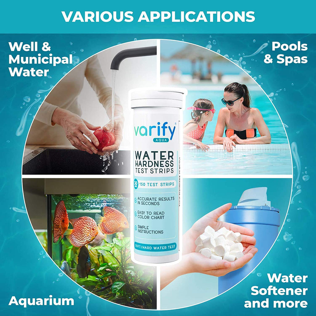 Varify Water Hardness Test Kit - Hard Water Test Strips for Well & Home