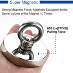 DIYMAG Strong Neodymium Fishing Magnets, 700 lbs(318 KG) Pulling Force Rare Earth Magnet with Countersunk Hole Eyebolt Diameter 2.95 inch(75 mm) for Retrieving in River and Magnetic Fishing