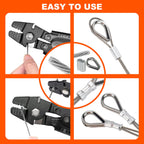 Sanuke Wire Rope Crimping Tool for Aluminum Crimping Loop Sleeves up to 2.0mm, Swager Tool for 3/64 1/16 5/64 inch Stainless Steel Cable Crimper