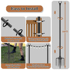 NUERPO 7 Pack String Light Poles,Metal Poles for Hanging Outdoor Light Strings,7 Pack 10 FT Light Poles Stand for Outside Garden,Patio,Wedding,Backyard,Deck,Party