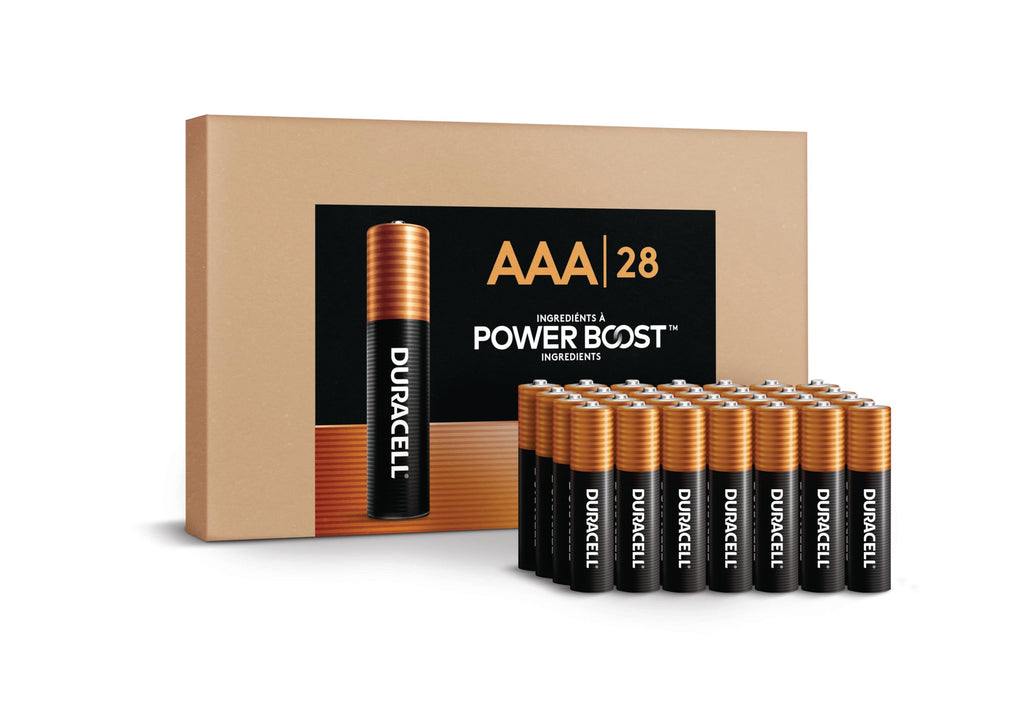 Duracell Coppertop AAA Batteries, 28 Pack, 12-Year Shelf Life, Storage Tray
