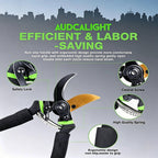 AUDCALIGHT 4-Pack Bypass Pruning Shears, Titanium Steel Blade,With Gardening Gloves,Shears Stainless, Ergonomic Hand Pruning Shears for Trees, Plants (Shears Gardening Tool Kit)
