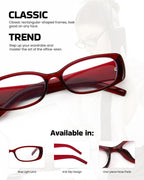 SODQW Rectangle Blue Light Glasses for Women Trendy Small Y2K Office-Siren Bayonetta Fake Glasses with Clear Lens UV400