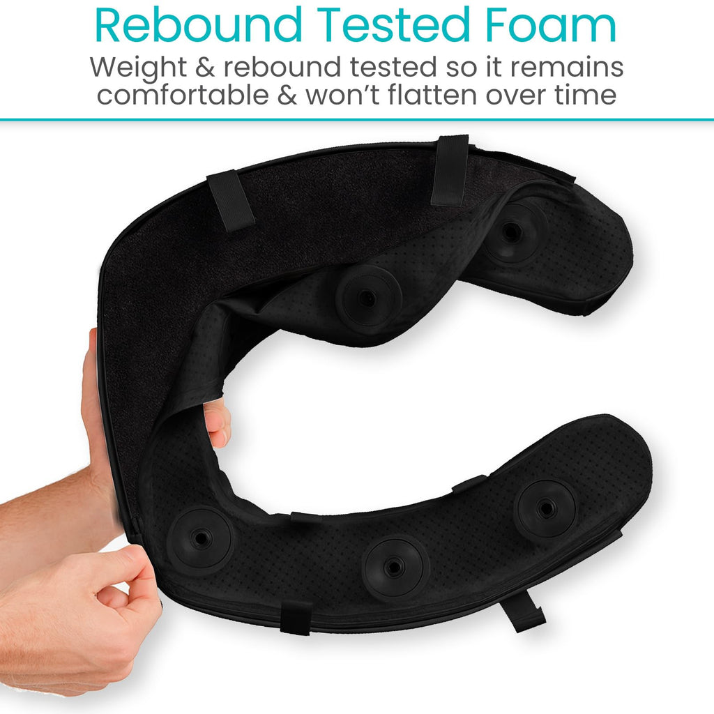 Vive Toilet Seat Cushion (Soft Cushioned Foam) - Easy Clean Padded Bathroom Attachment - Elongated, Standard Seats - Comfort and Support Donut for Handicap, Adults (2" Cushioned Foam, Black)