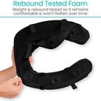 Vive Toilet Seat Cushion (Soft Cushioned Foam) - Easy Clean Padded Bathroom Attachment - Elongated, Standard Seats - Comfort and Support Donut for Handicap, Adults (2" Cushioned Foam, Black)