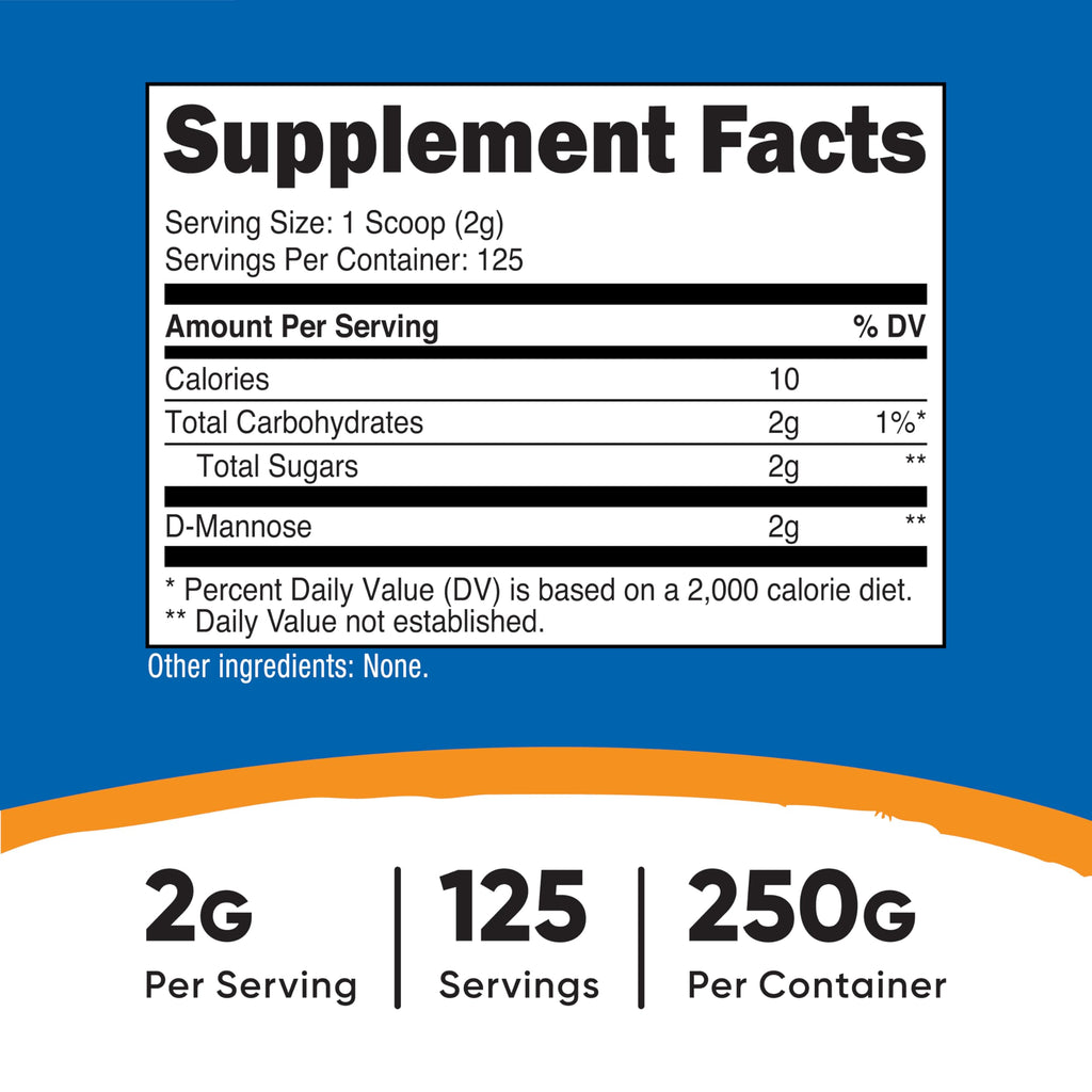 Nutricost D-Mannose Powder 250 Grams - Non-GMO and Gluten Free