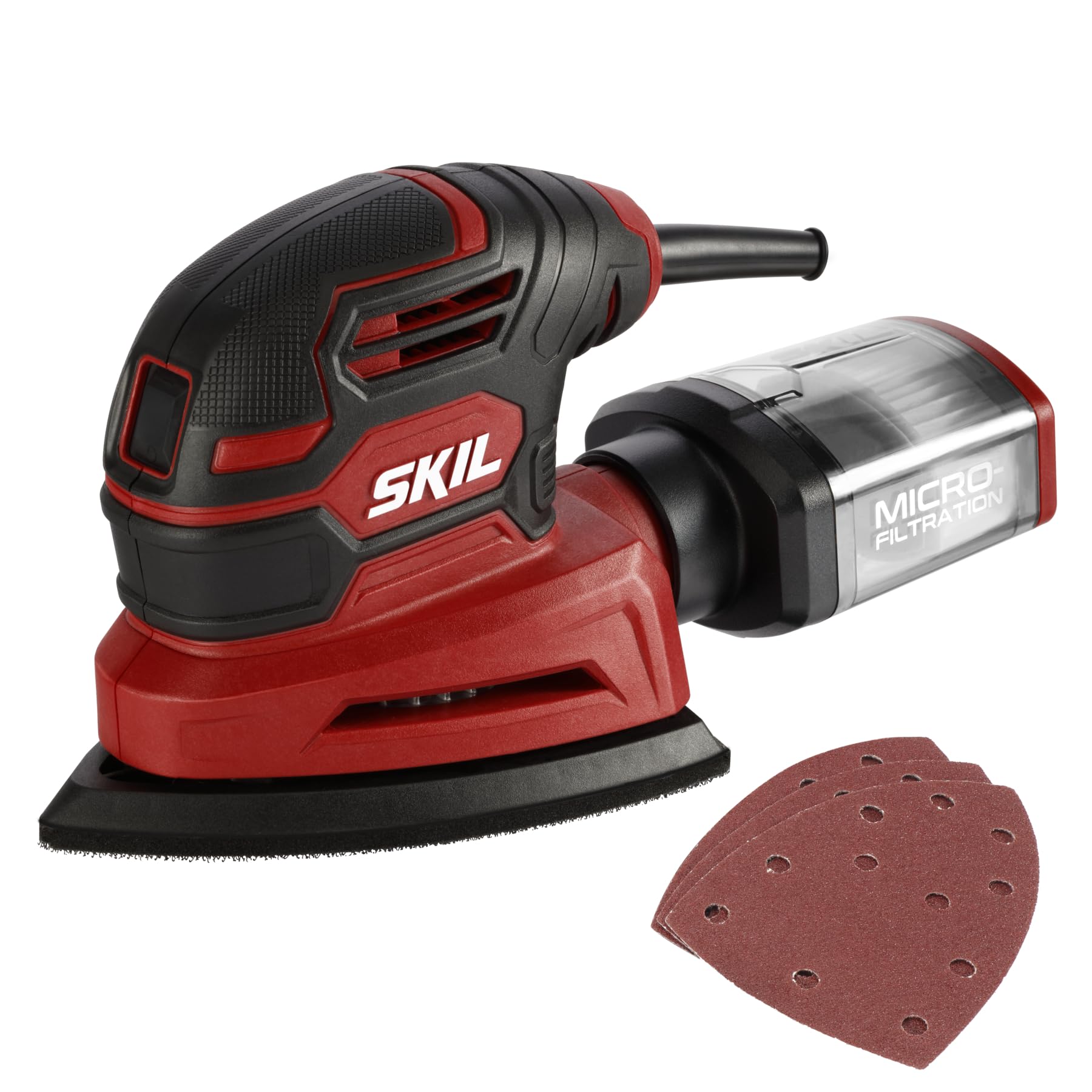 SKIL Corded Detail Sander, Includes 3pcs Sanding Paper and Dust Box - SR250801