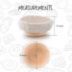 DOYOLLA Mini Bread Dough Proofing Basket & Liner (Set of 6, 5 inch), Sourdough Bread Bakery Bowls for Professional & Home Bakers