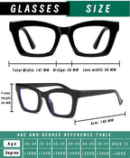 Hubeye Progressive Reading Glasses For Women Oprah Style Blue Light Blocking Computer Multifocus Square Reader （Green+Black+Clear，+1.75）