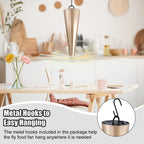 Glovv Fly Fans for Tables, Bug Food Fan Outdoor Indoor Keep Flies Away, 4 Pack Portable Batteries Powered Picnic Table Top Spinner with Metal Hanger, Fly Repellent for Restaurant, Camping (Golden)