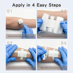 HTLARY Waterproof Transparent Film Dressing with Absorbent Pad 50-Pack Sterile Adhesive Bandages Post-Surgical Wound Cover, Protective Barrier for Sensitive Skin (2.7‘’x4‘’)