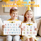 GAMENOTE Double Sided Magnetic Letter & Number Board Set - Alphabet & Numbers Tracing Board for Toddlers, ABC Uppercase & Lowercase Practicing, Math Learning, Educational Toys for Kids