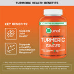Qunol Turmeric and Ginger Capsules, 1000mg Turmeric Supplement, Ultra High Absorption to Support Joint Health, #1 Doctor Recommended Form of Turmeric Curcumin, 120 Count (Pack of 1)