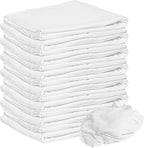 Nabob Wipers New Lint Free Cloth (150 Pack) - 100% Cotton Cleaning Rags Exact Cut - Premium White Rags for Cleaning House - White Rags for Dusting, Staining, Polishing, Painting 18"x18"