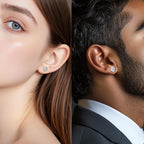 Moissanite Stud Earrings for Women and Men，925 Sterling Silver Earrings