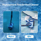 896584000-143 Blue Front Tire Kit with Super Hump Replacement Tires for Hayward Phoenix Poolvergnuegen AquaNaut 200, 400, 450 Pool Cleaner 2 Wheel and 4 Wheel (4 Pack)