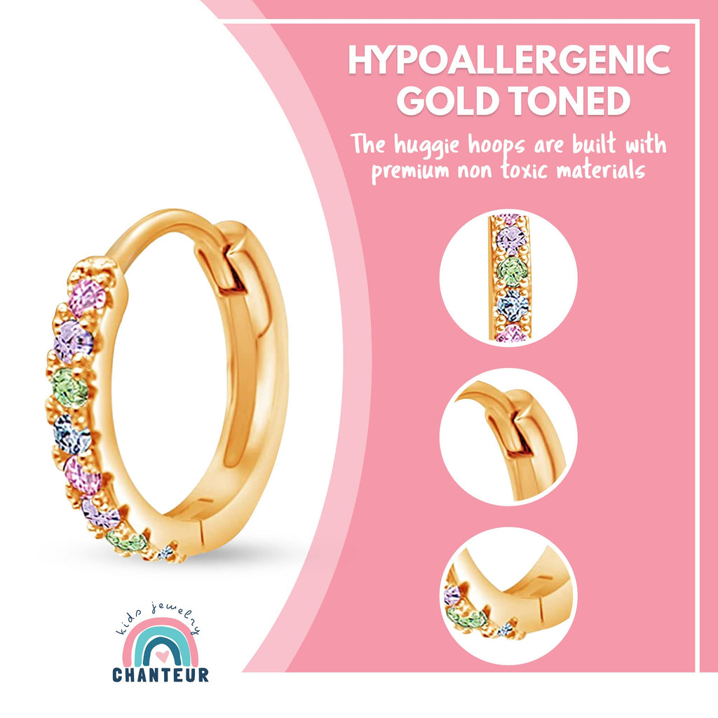 Chanteur Hypoallergenic Earrings For Girls | Small Hoops | Girl Earrings | Huggies For Girls | For Teen Girls | Small Hoop Earrings for Women | Kids Earrings