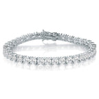 Gemsme 4.0MM Tennis Bracelets for Women - 18K White Gold Plated 4mm Round Cut Cubic Zirconia Classic Tennis Bracelet for Women/Men 7 inch