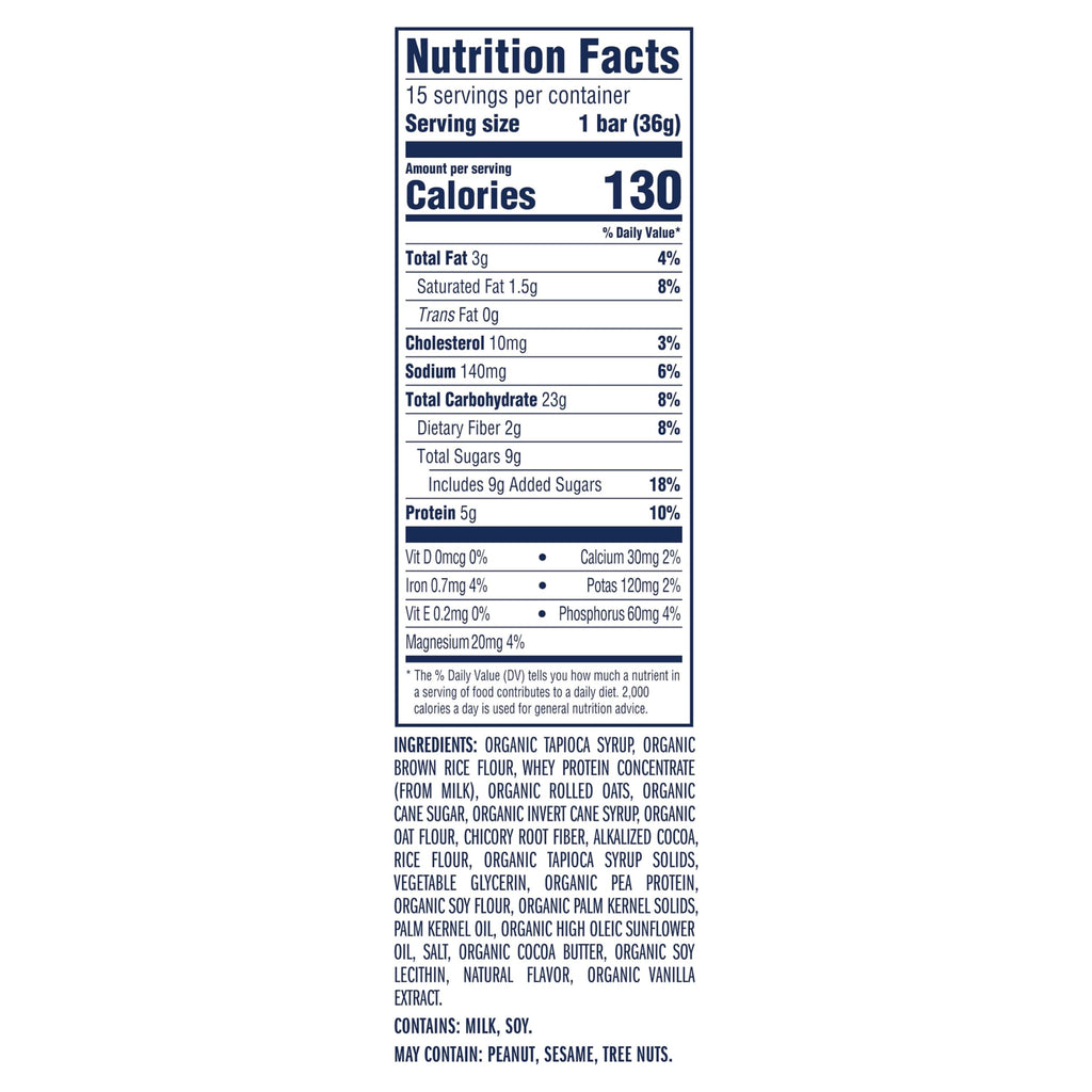 Zbar Protein - Cookies 'N Creme - Snack Bars - Made with Organic Oats - Non-GMO - 5g Protein - Gluten Free Protein Bars - Snacks for Kids (15 Pack)