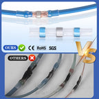 500PCS Blue Waterproof Solder Seal Wire Connectors 16-14 AWG, Heat Shrink Butt Connectors Terminals Solder Sleeve Wire Splice Connector for Marine Boat Wire Joint