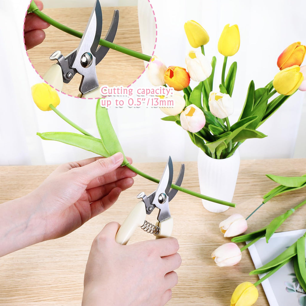 Jutom 8 Pcs Garden Shears Pruning Scissors Clippers Sharp Hand Pruners for Gardening Tools Cutting Flowers Trimming Plants Bonsai Fruits Picking, 4 Bypass Blade and 4 Straight Blade