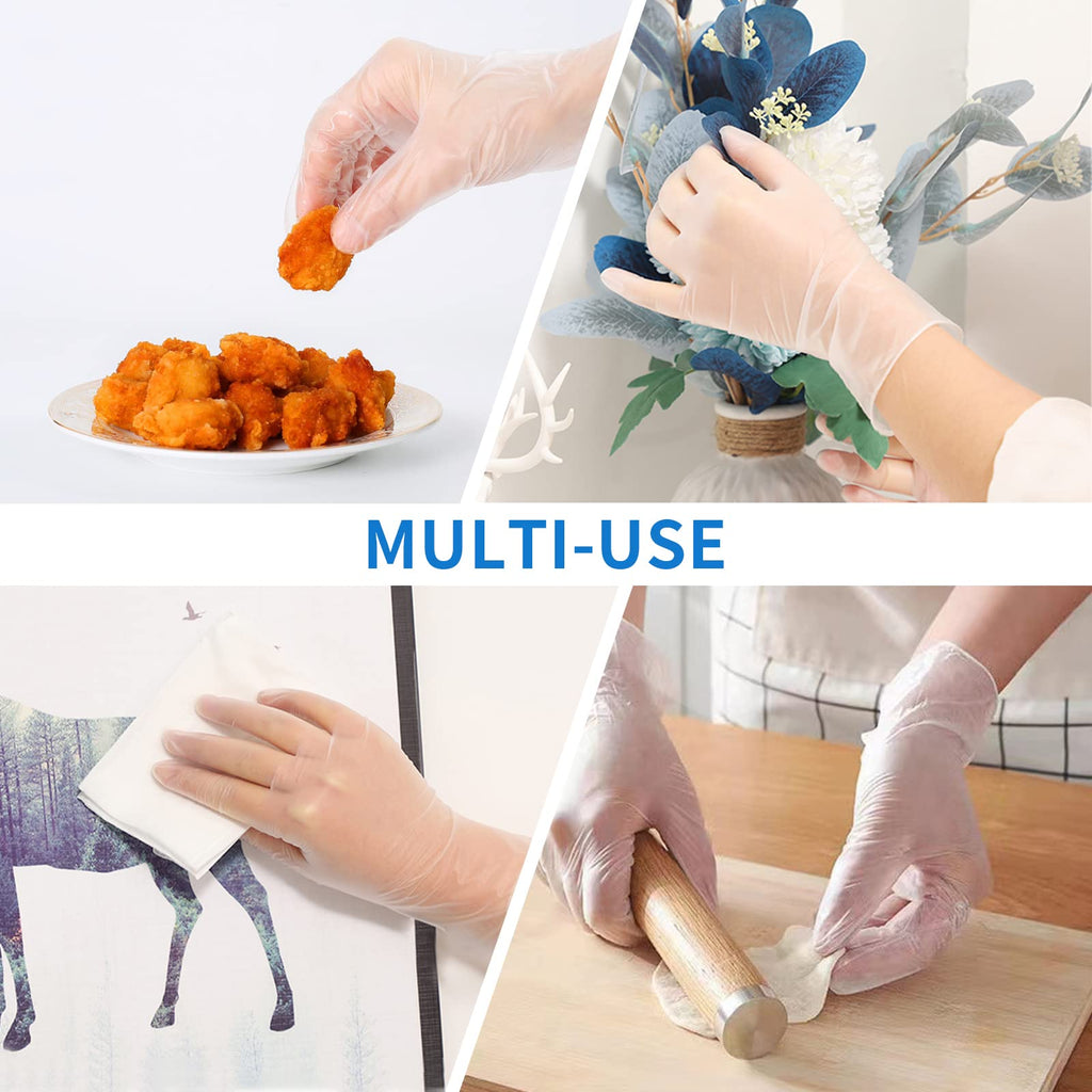 EDI Disposable Vinyl Gloves (Clear) - Powder-Free, Latex-Free (400, Small)